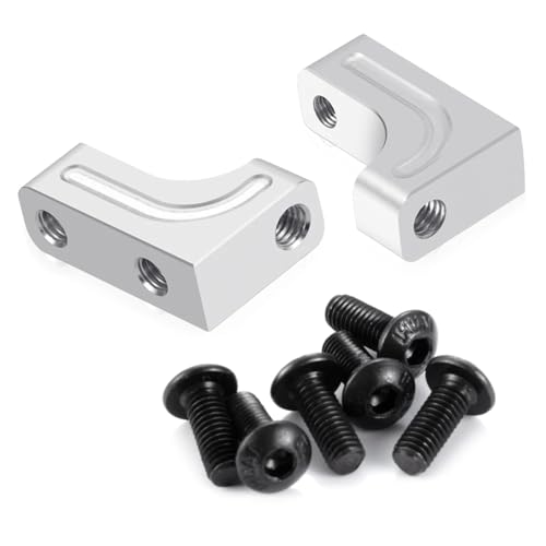 Für Axial Für SCX10 90047 Für Wrangler 1/10 2Pcs Aluminium Servo Halterung RC Crawler Auto LKW Ersatz Teile Zubehör RC Autoteile(Silver) von PLOQAZEH
