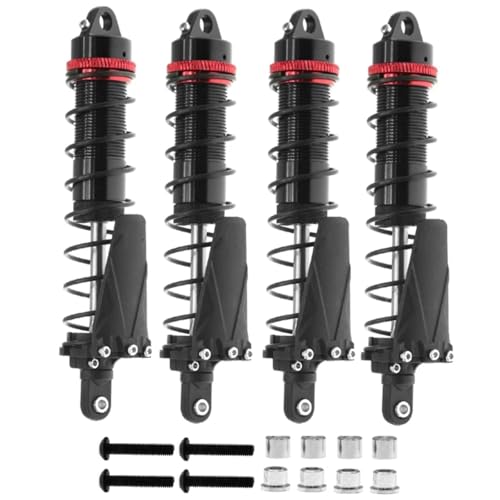 PLOQAZEH Für Axial Für SCX10 AXI03007 RBX10 D90 Für TRX4 1/10 4 Stücke Metall 120Mm Stoßdämpfer Öl Dämpfer RC Crawler Auto Upgrade Teile Zubehör RC Autoteile(Black) von PLOQAZEH