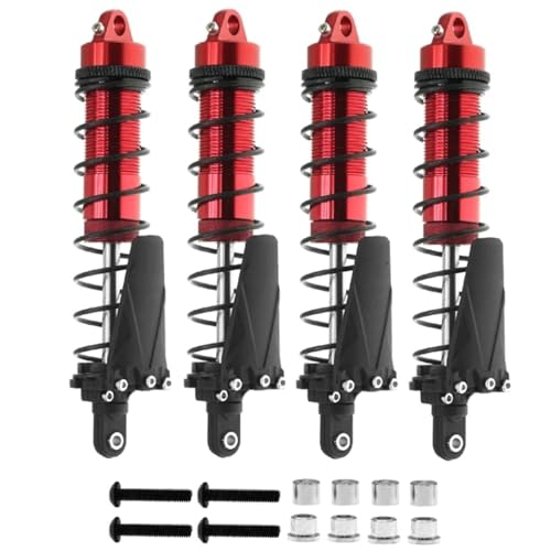 PLOQAZEH Für Axial Für SCX10 AXI03007 RBX10 D90 Für TRX4 1/10 4 Stücke Metall 120Mm Stoßdämpfer Öl Dämpfer RC Crawler Auto Upgrade Teile Zubehör RC Autoteile(Red) von PLOQAZEH
