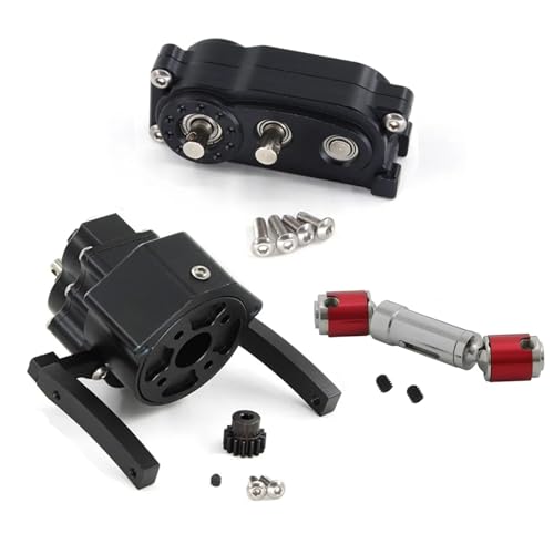 PLOQAZEH Für Axial Für SCX10 Für SCX10 II 1/10 Front Motor Übertragung Präfixal Getriebe Verteilergetriebe RC Crawler Auto Upgrade Teile Zubehör RC Autoteile(Black) von PLOQAZEH
