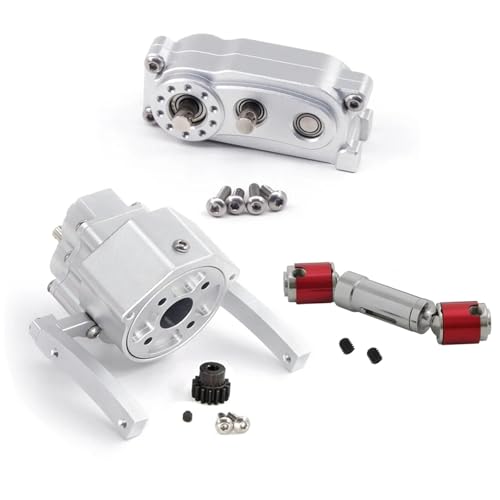 PLOQAZEH Für Axial Für SCX10 Für SCX10 II 1/10 Front Motor Übertragung Präfixal Getriebe Verteilergetriebe RC Crawler Auto Upgrade Teile Zubehör RC Autoteile(Silver) von PLOQAZEH
