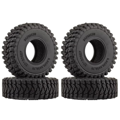PLOQAZEH Für Axial Für SCX24 1/24 Für TRX4M 1/18 4 Stück 1,0 Zoll Gummi-Ersatzzubehör Reifen Schlamm Für Geländeräder Reifen Für RC-Crawler-Auto-Upgrade-Teile RC Buggy Reifen(Size 1) von PLOQAZEH