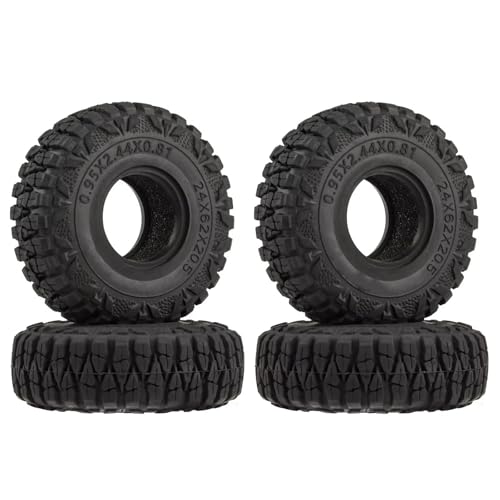 PLOQAZEH Für Axial Für SCX24 1/24 Für TRX4M 1/18 4 Stück 1,0 Zoll Radreifen Upgrade-Teile Weicher Schlamm Für Gelände Gummireifen RC-Crawler-Autozubehör RC Buggy Reifen von PLOQAZEH