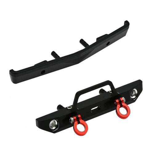 PLOQAZEH Für Axial Für SCX24 90081 Für AXI00001 Für 1/24 RC Crawler Auto Teile 2Pcs Metall Front Stoßstange Set RC Autoteile(Black) von PLOQAZEH