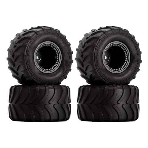 PLOQAZEH Für Axial Für SCX24 Für FMS Für FCX24 Für AX24 4PCS 70 * 38mm Für Monster Truck Felge Reifen Set Für 1/24 RC Crawler Auto RC Buggy Reifen(Black) von PLOQAZEH