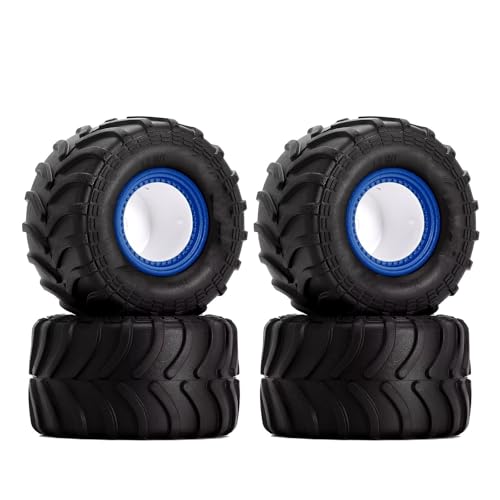 PLOQAZEH Für Axial Für SCX24 Für FMS Für FCX24 Für AX24 4PCS 70 * 38mm Für Monster Truck Felge Reifen Set Für 1/24 RC Crawler Auto RC Buggy Reifen(Blue) von PLOQAZEH