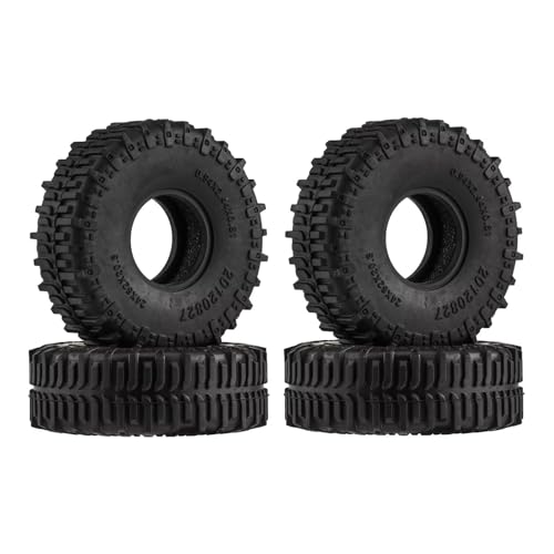 PLOQAZEH Für Axial Für SCX24 Für FMS Für FCX24 Für TRX4M Für Bronco Für Defender 1/18 1/24 1,0 Zoll Upgrade-Beadlock-Radreifen RC-Crawler-Autoersatzteile RC Buggy Reifen von PLOQAZEH