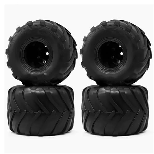 PLOQAZEH Für FCX24 Für SCX24 Für C10 Für Deadbolt Für Gladiator Für Bronco 1/24 Crawler Auto Zubehör 1,0 RC Für Für Monster Truck Felge Reifen Set Für RC Buggy Reifen(Black) von PLOQAZEH
