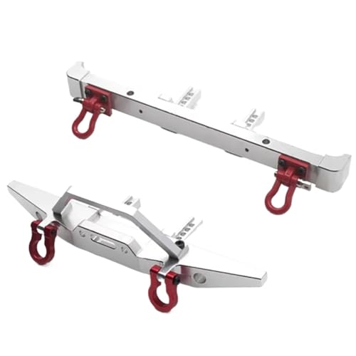 PLOQAZEH Für HB Für Toys ZP1001 ZP1002 ZP1003 ZP1004 ZP1005 ZP1008 ZP1010 1/10 Metall Vorderen Und Hinteren Stoßfänger RC Auto Upgrade Teile RC Autoteile(Silver) von PLOQAZEH