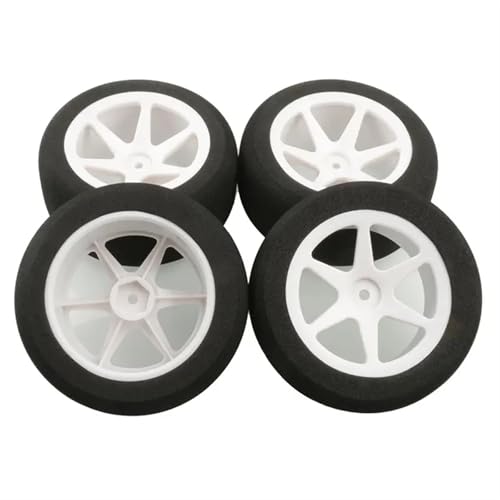 PLOQAZEH Für HPI Für HSP 94106 94166 94107 94170 94177 66015-35 Für Buggy Für Kurz Für LKW Für Fliegen Für Nanda 4PCS Off-Road Rad Reifen RC Buggy Reifen(White) von PLOQAZEH