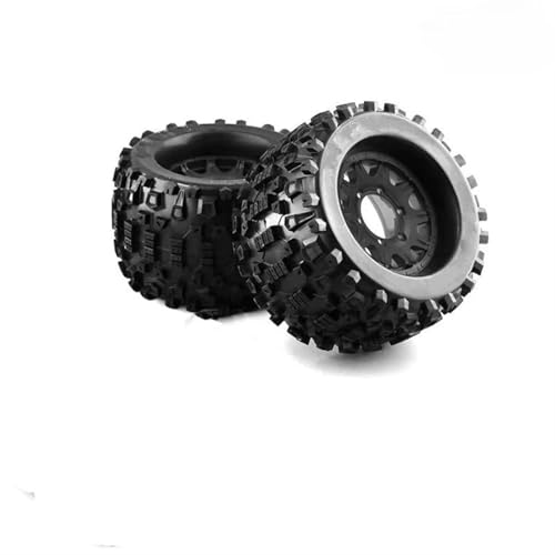 PLOQAZEH Für HPI Für Redcat Für Rovan Für Savage 2PCS 165MM Für Monster Truck Räder Felge Reifen Set 12 14 17mm Hub Hex Für 1/8 Off-Road RC Auto RC Buggy Reifen(P3) von PLOQAZEH