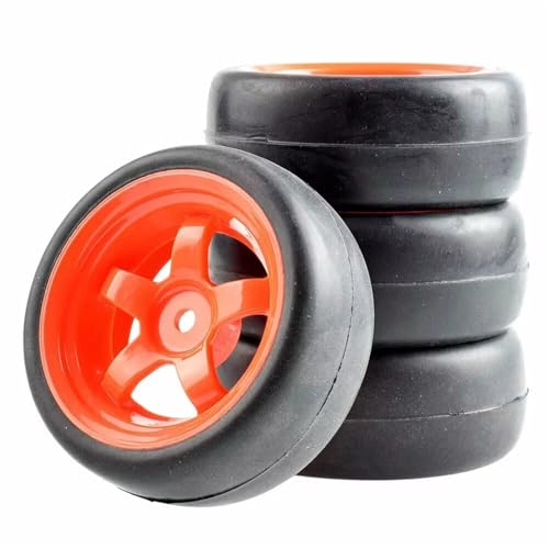 PLOQAZEH Für HSP Für HPI 6030-6018 1:10 Tourenwagen RC Slick Für Rennreifen & Radsätze RC Buggy Reifen(Red) von PLOQAZEH