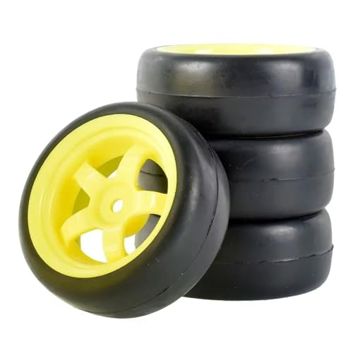 PLOQAZEH Für HSP Für HPI 6030-6018 1:10 Tourenwagen RC Slick Für Rennreifen & Radsätze RC Buggy Reifen(Yellow) von PLOQAZEH