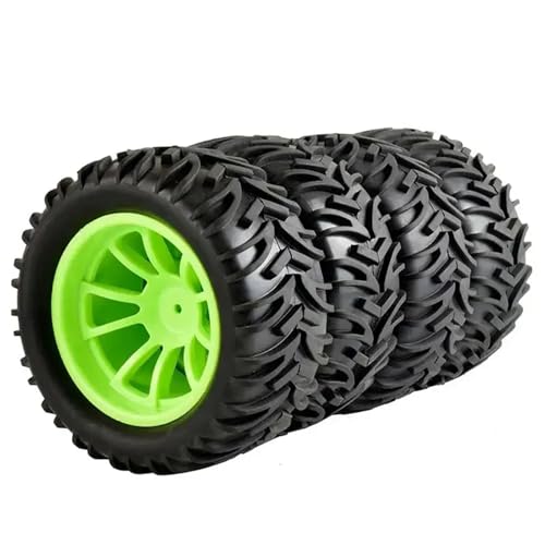 PLOQAZEH Für HSP Für Unendliche Für 1/10 Fernbedienung Auto 94111 Reifen 120mm Für Monster Truck Rad Kupplung 12mm RC Autoteile(Green) von PLOQAZEH