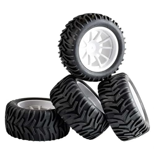 PLOQAZEH Für HSP Für Unendliche Für 1/10 Fernbedienung Auto 94111 Reifen 120mm Für Monster Truck Rad Kupplung 12mm RC Autoteile(White) von PLOQAZEH