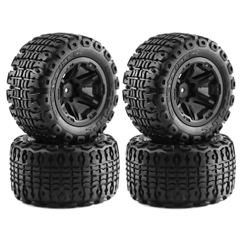 PLOQAZEH Für Kyosho Für HSP Für WLtoys 1:16 Kunststoff Rad Gummi Reifen Für Universal Reifen Für 1/12 1/14 1/16 RC Für Monster Truck RC Buggy Reifen(Black,B) von PLOQAZEH