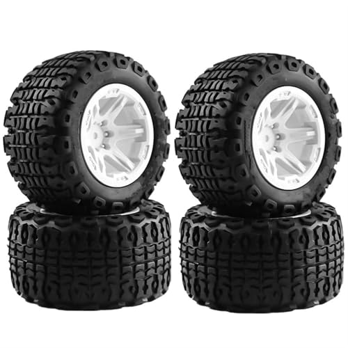 PLOQAZEH Für Kyosho Für HSP Für WLtoys 1:16 Kunststoff Rad Gummi Reifen Für Universal Reifen Für 1/12 1/14 1/16 RC Für Monster Truck RC Buggy Reifen(White,B) von PLOQAZEH