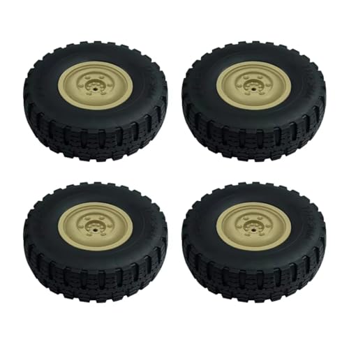 PLOQAZEH Für Ldrc LD-P06 LD P06 Für Unimog 4 Stücke Rad Reifen Reifen 1/12 RC LKW Auto Ersatzteile Zubehör Ersatz Teile RC Autoteile(Yellow) von PLOQAZEH