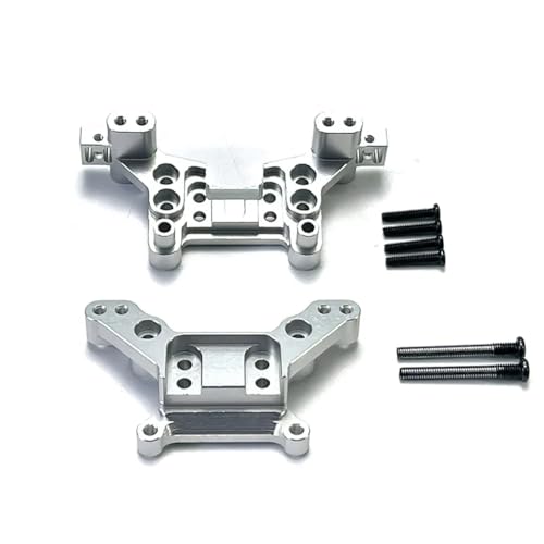 PLOQAZEH Für MJX Für Hyper GO 16207 16208 16209 16210 H16BM H16GT H16DR H16 1/16 Vorne Hinten Schocks Turm RC Auto Upgrades Teil Zubehör RC Autoteile(Silver) von PLOQAZEH