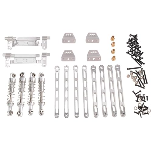 PLOQAZEH Für MN 1/12 Für MN168 Für MN78 Metall Externe Für Frühling Stoßdämpfer Feste Stange RC Auto Metall Upgrade Teile Geändert Zubehör RC Autoteile(Silver) von PLOQAZEH