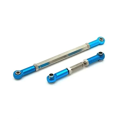 PLOQAZEH Für MN Für MN82 Für LC79 Für MN78 Für 1/12 Aluminium Legierung Stärkere Stee Link Stange Stärkere Stee Linkage Krawatte Stange RC Autoteile(Blue) von PLOQAZEH