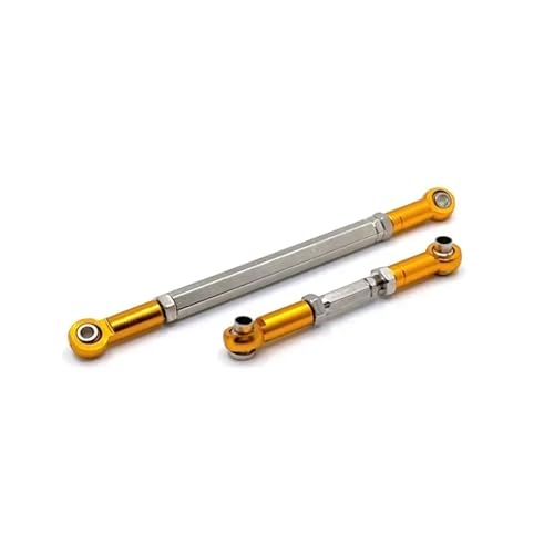 PLOQAZEH Für MN Für MN82 Für LC79 Für MN78 Für 1/12 Aluminium Legierung Stärkere Stee Link Stange Stärkere Stee Linkage Krawatte Stange RC Autoteile(Gold) von PLOQAZEH
