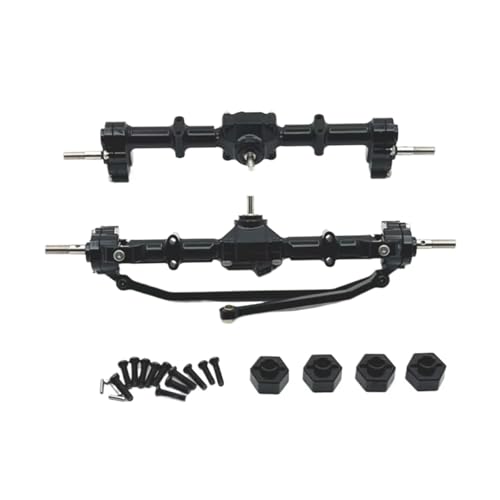 PLOQAZEH Für MN168 1/12 Metall Vorne Und Hinten Portal Achse 12mm Rad Hex Adapter RC Auto Upgrade Teile Zubehör Ersatz Teile RC Autoteile(Black) von PLOQAZEH