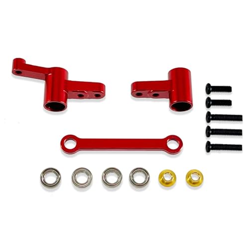 Für Mjx Für Hyper Go 14209 14210 H14BM Metallbeschläge Lenkung Mit Lager RC Auto Upgrade Teile Modifiziertes Zubehör RC Autoteile(Red) von PLOQAZEH