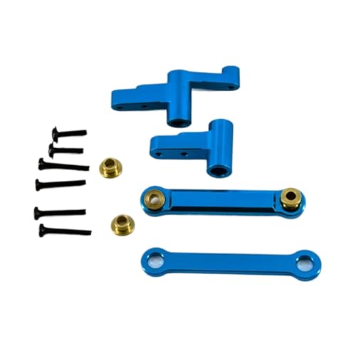 PLOQAZEH Für Mjx Für Hyper Go 14210 14209 1/14 Upgrade Teile Metall Front Lenkung Komponente Für Rc Auto CNC Aluminium Zubehör RC Autoteile(Blue) von PLOQAZEH
