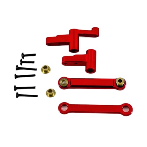 PLOQAZEH Für Mjx Für Hyper Go 14210 14209 1/14 Upgrade Teile Metall Front Lenkung Komponente Für Rc Auto CNC Aluminium Zubehör RC Autoteile(Red) von PLOQAZEH