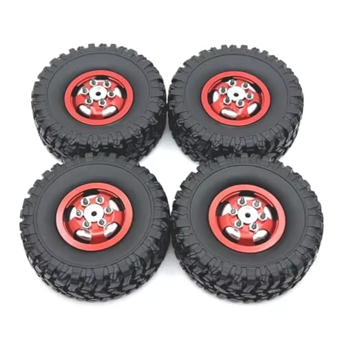 PLOQAZEH Für N82 1/12 LC79 Für MN78 Fernbedienung Auto Teile Metall Verbesserte Hub Reifen Ersatz Zubehör RC Buggy Reifen(Red) von PLOQAZEH