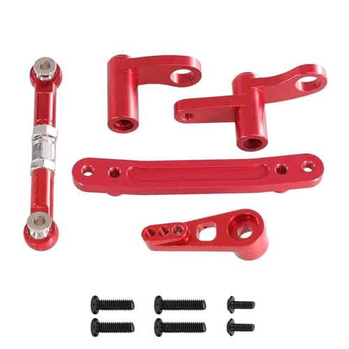 Für SCY Für JJRC C8805 1/16 Volle Serie Fernbedienung Auto Verbesserte Teile Metall Lenkung Komponenten Lenkstange RC Autoteile(Red) von PLOQAZEH