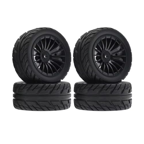 PLOQAZEH Für SG1603 Für SG1604 Für SG1605 Für UDIRC Für UD1601 Für UD1602 Für UD1603 Für UD1604 4-teiliges 50-mm-Reifenrad 1/16 RC-Teile RC Buggy Reifen(Black) von PLOQAZEH