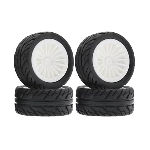 PLOQAZEH Für SG1603 Für SG1604 Für SG1605 Für UDIRC Für UD1601 Für UD1602 Für UD1603 Für UD1604 4-teiliges 50-mm-Reifenrad 1/16 RC-Teile RC Buggy Reifen(White) von PLOQAZEH