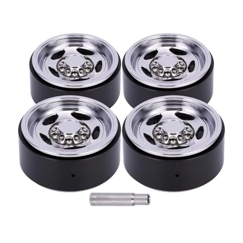 PLOQAZEH Für TRX4 Für SCX10 Für Capra 1/10 Aluminium 1,9 ''Beadlock Räder Felgen Felgen Hex Schraube RC Crawler Upgrade Teile RC Buggy Reifen(Silver) von PLOQAZEH