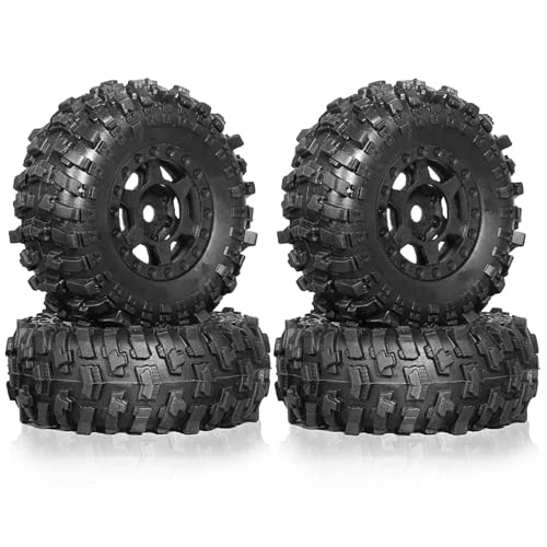 PLOQAZEH Für TRX4M Für SCX24 Für AX24 Für FCX24 Upgrade Teile Zubehör 4 Stücke 51mm 1,0 "Beadlock Rad Reifen Set Für 1/18 1/24 RC Crawler Auto RC Buggy Reifen von PLOQAZEH