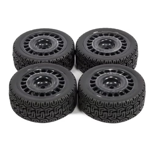 PLOQAZEH Für TT-01 02 Für XV-01 Für PTG2 Für DF-03 Für TA06 Für HPI Für WR8 Upgrades Teile 12mm Geklebt Gummi Reifen Auf Straße Reifen Räder RC Buggy Reifen(Black,A) von PLOQAZEH