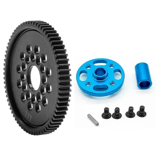 PLOQAZEH Für TT-02 Für TT02 Für 1/10 RC Auto Upgrade Teile Metall 63T 64T 66T 68T 71T 54500 Stirnradgetriebe Und Getriebe Montieren High Speed ​​Gear Set RC Autoteile(71T) von PLOQAZEH