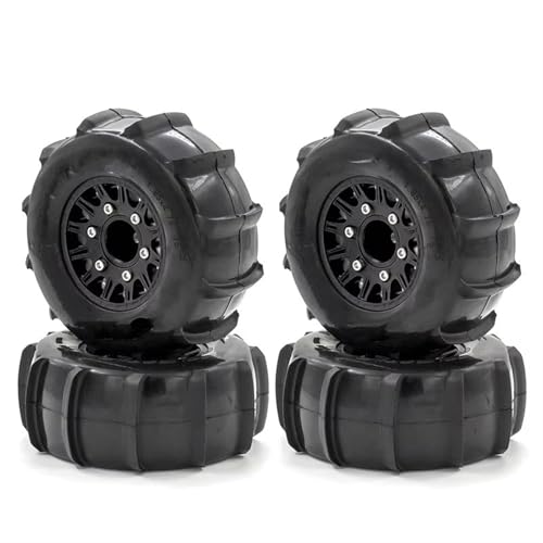 PLOQAZEH Für Trax Für Slash Für Huanqi 727 Für E-Revo 1:8 1:10 116-mm-Reifen RC-AutoFor Modell Kurzkarte Allgemeine Sandreifen Upgrade-Adapter 12/14/17 Mm RC Buggy Reifen(Black) von PLOQAZEH
