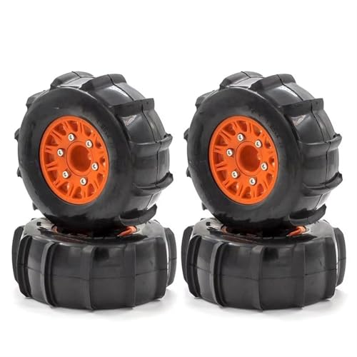 PLOQAZEH Für Trax Für Slash Für Huanqi 727 Für E-Revo 1:8 1:10 116-mm-Reifen RC-AutoFor Modell Kurzkarte Allgemeine Sandreifen Upgrade-Adapter 12/14/17 Mm RC Buggy Reifen(Orange) von PLOQAZEH