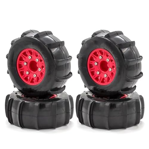 PLOQAZEH Für Trax Für Slash Für Huanqi 727 Für E-Revo 1:8 1:10 116-mm-Reifen RC-AutoFor Modell Kurzkarte Allgemeine Sandreifen Upgrade-Adapter 12/14/17 Mm RC Buggy Reifen(Red) von PLOQAZEH