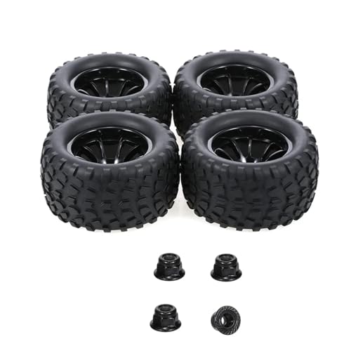 PLOQAZEH Für Trxs, Für Himoto, Für HSP, Für HPI, Für Redcat 1/10 RC Für Monster Truck-Reifen Und Felgen, 12 Mm Sechskant Mit 4 Mm Nylon-Kontermuttern RC Buggy Reifen PLOQAZEH Für Trxs, Für Himoto, Für HSP, Für HPI, Für Redcat 1/10 RC Für Monster Truck-Reifen Und Felgen, 12 Mm Sechskant Mit 4 Mm Nylon-Kontermuttern RC Buggy Reifen von PLOQAZEH