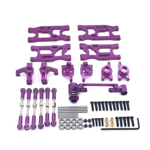 PLOQAZEH Für WLtoys 1/14 144010 144001 144002 1/12 124017 124016 124018 124019 Vorne Hinten Für Schaukel Arm Lenkung Cup Rad Cup RC Auto Upgrade Teile RC Autoteile(Purple) von PLOQAZEH