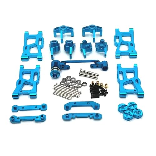 PLOQAZEH Für WLtoys 124007 124017 124019 144001 144002 Für RIaarIo Für XDKJ-001 006 Für AM-X12 RC Autoteile Metall-Upgrade- Und Änderungszubehör RC Autoteile(Blue) von PLOQAZEH