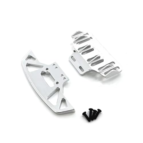 PLOQAZEH Für WLtoys 284010 284131 K989 K979 K969 P929 P939 1/28 Metall Vorderen Und Hinteren Stoßfänger RC Auto Upgrade Teile Zubehör RC Autoteile(Silver) von PLOQAZEH