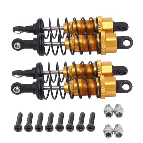 PLOQAZEH Für WLtoys Für A959 Für A969 Für A979 Für K929 Für A949-55 Für 1/18 RC Auto Upgrade Teile 4Pcs Aluminium Stoßdämpfer Montiert Ersatz RC Autoteile(Yellow) von PLOQAZEH