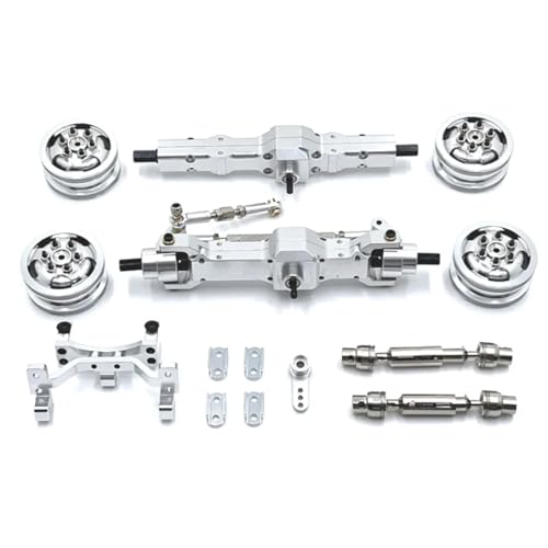 Für WPL 1/10 C74 Metall Achse Lenkgetriebe Für Sitz Radnabe Antriebswelle Fernbedienung Auto Upgrade Teile Geändert Zubehör RC Autoteile(Silver) von PLOQAZEH