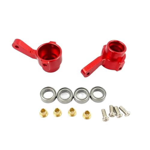 PLOQAZEH Für WPL C14 C24 C34 C44 B14 B1 B16 B24 B36 Für MN D90 D91 Für MN99S Metall Vorderachse Brücke Lenkung Tasse Turn Cup Kit RC Auto Ersatzteile RC Autoteile(Red) von PLOQAZEH