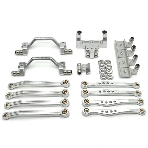 PLOQAZEH Für WPL Für C64 Für C64-1 1/16 RC Auto Metall Für Chassis Stangen Spurstange Halter Shock Mount Server Halterung Set RC Autoteile(White) von PLOQAZEH