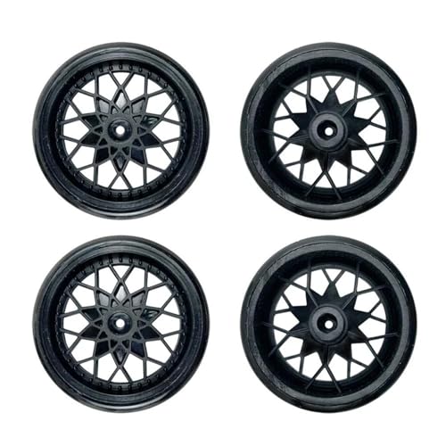 PLOQAZEH Für WPL Für D12 Für D42 RC Truck Modifikationsteile Kinderspielzeug Gummi-Driftreifen Glatze Reifen Radnaben-Kits RC Buggy Reifen(Black) von PLOQAZEH